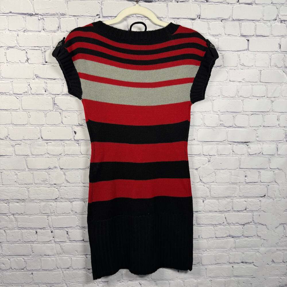 Red Paint Y2K Knit Sweater Dress Size Medium - Picture 3 of 5